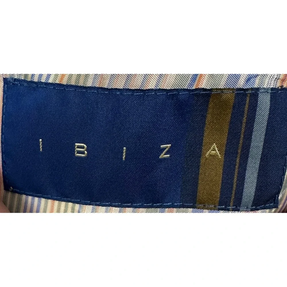 Ibiza Blazer Mens 40R Mambo Blue Wool Silk Linen Herringbone Sport Coat Formal